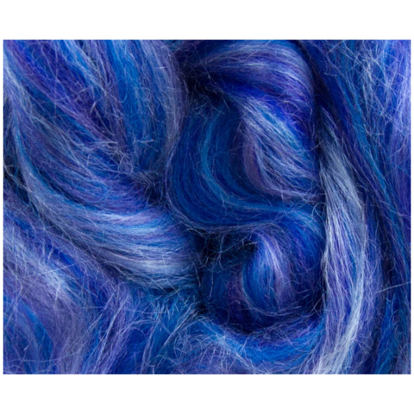 Merino og Tussah silke - blåveis