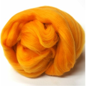 Superfin merino tops - 18,5 micron - Sol - gul/oransje