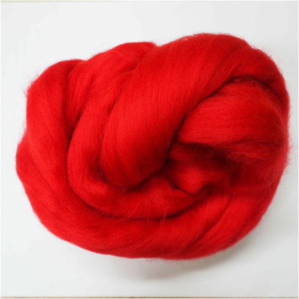 Superfin merino tops - 18,5 micron - Julerød