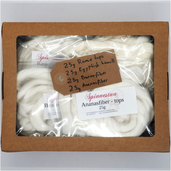 Fiberpakke med lintops - maisfiber - ananasfiber - egyptisk bomull - 100g